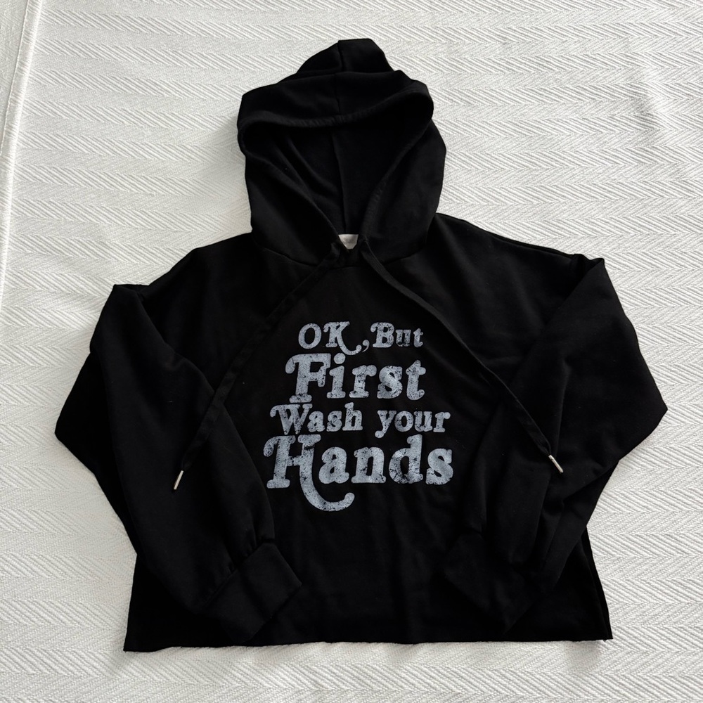 Altar'd State Black Hoodie “Ok, But First Wash Your Hands”